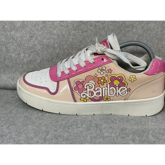 Girls Barbie Low Top Sneakers Pink and white Size 8 - Picture 13 of 15